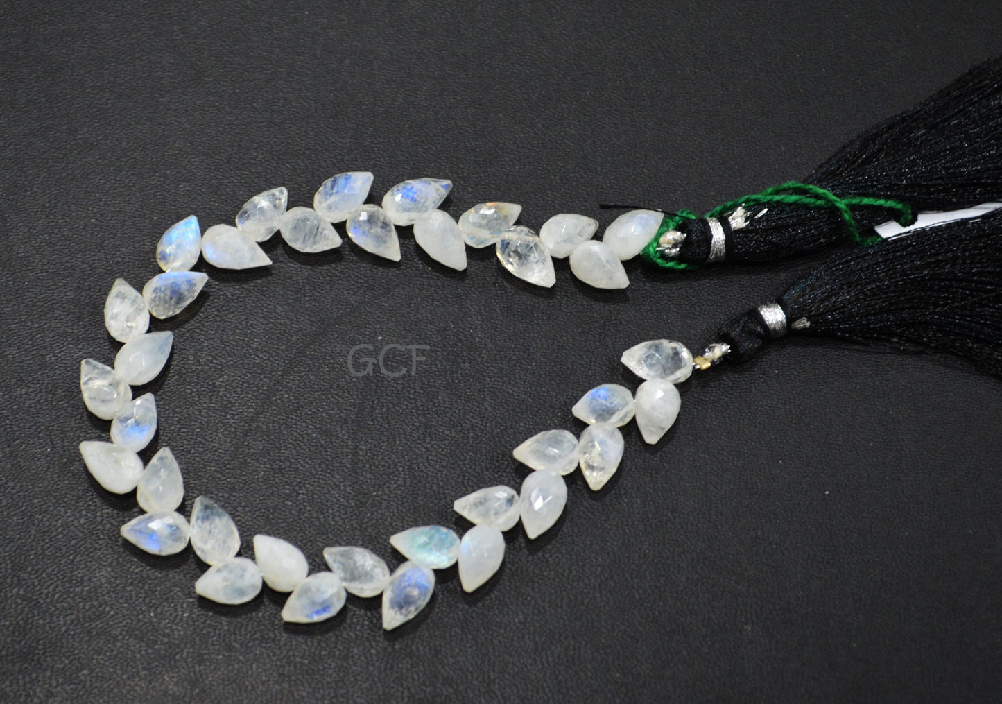 Rainbow Moonstone Diagonal Drill Tear Drops Shape Beads , Rainbow Moonstone Faceted Briolettes , 7.5 Inches , 6x8 - 6x9 mm , 31235