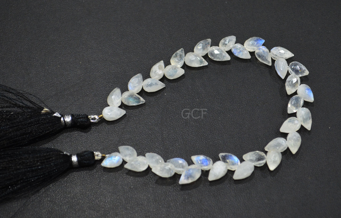Rainbow Moonstone Diagonal Drill Tear Drops Beads ,Rainbow Moonstone Faceted Briolettes ,Sold By Strand ,7.5 Inches ,5x8 - 5.50x9 mm , 31236