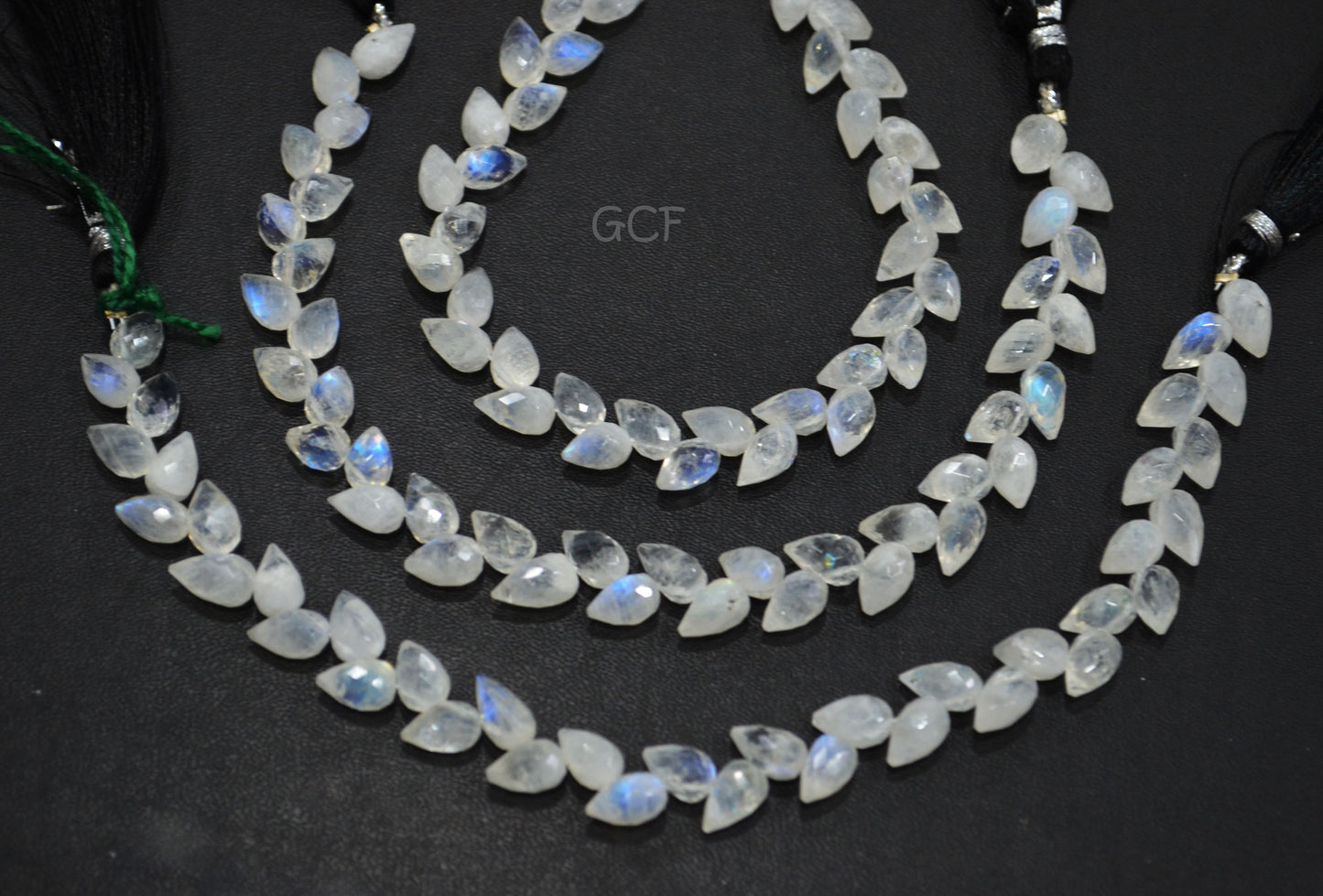 Rainbow Moonstone Diagonal Drill Tear Drops Beads ,Rainbow Moonstone Faceted Briolettes ,Sold By Strand ,7.5 Inches ,5x8 - 5.50x9 mm , 31236