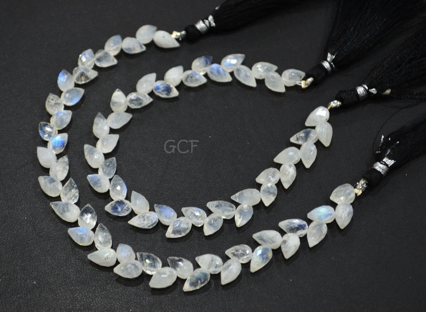 Rainbow Moonstone Diagonal Drill Tear Drops Beads ,Rainbow Moonstone Faceted Briolettes ,Sold By Strand ,7.5 Inches ,5x8 - 5.50x9 mm , 31236