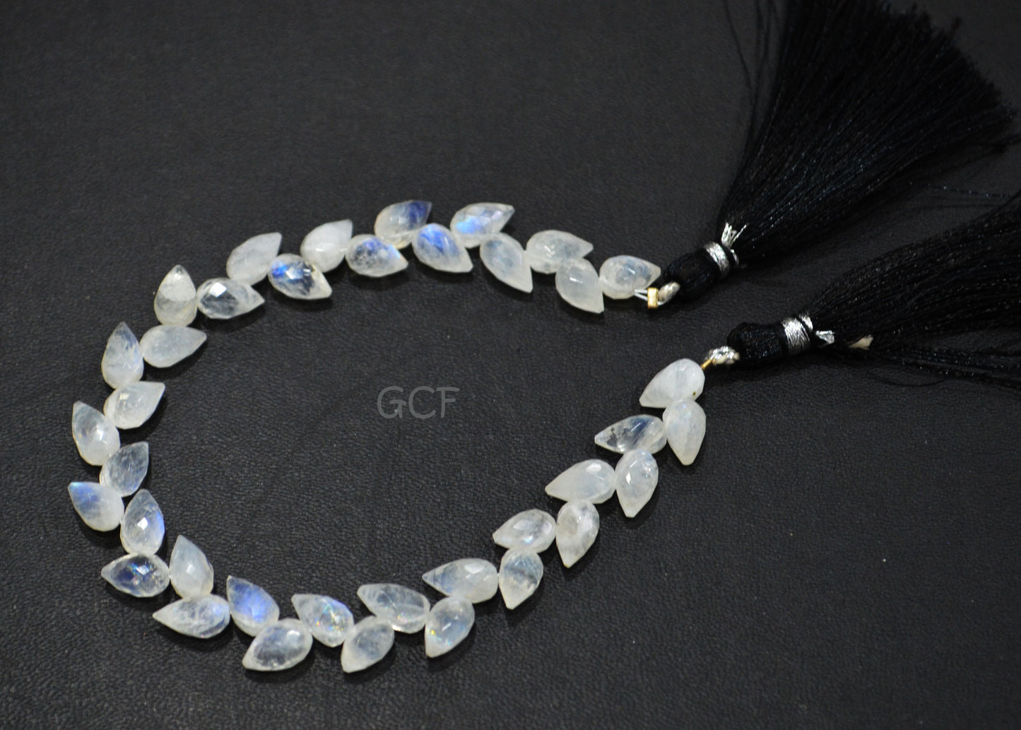 Rainbow Moonstone Diagonal Drill Tear Drops Beads ,Rainbow Moonstone Faceted Briolettes ,Sold By Strand ,7.5 Inches ,5x8 - 5.50x9 mm , 31236