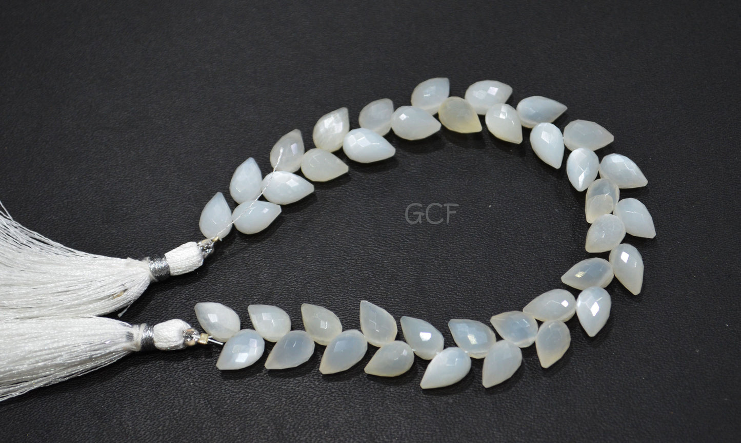 Ceylon Moonstone Diagonal Drill Tear Drops Shape Beads,Ceylon Moonstone Faceted Briolettes ,Sold By Strand ,7.5 Inches ,6x9 - 7x10 mm ,31242