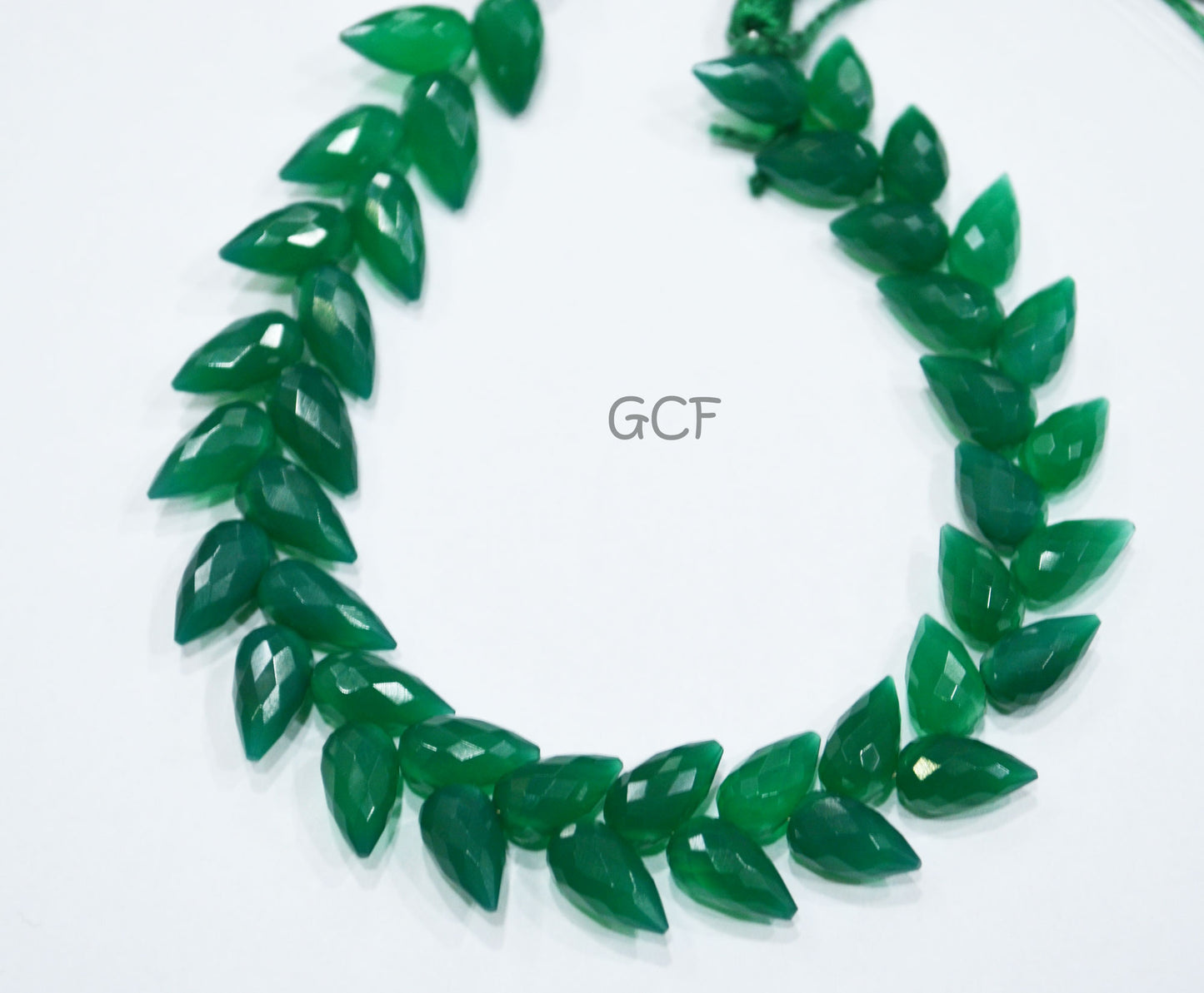 Green Onyx Diagonal Drill Tear Drops Shape Beads , Green Onyx Faceted Tear Drops Shape Briolettes , 7.5 Inches , 6x11 mm , 31244