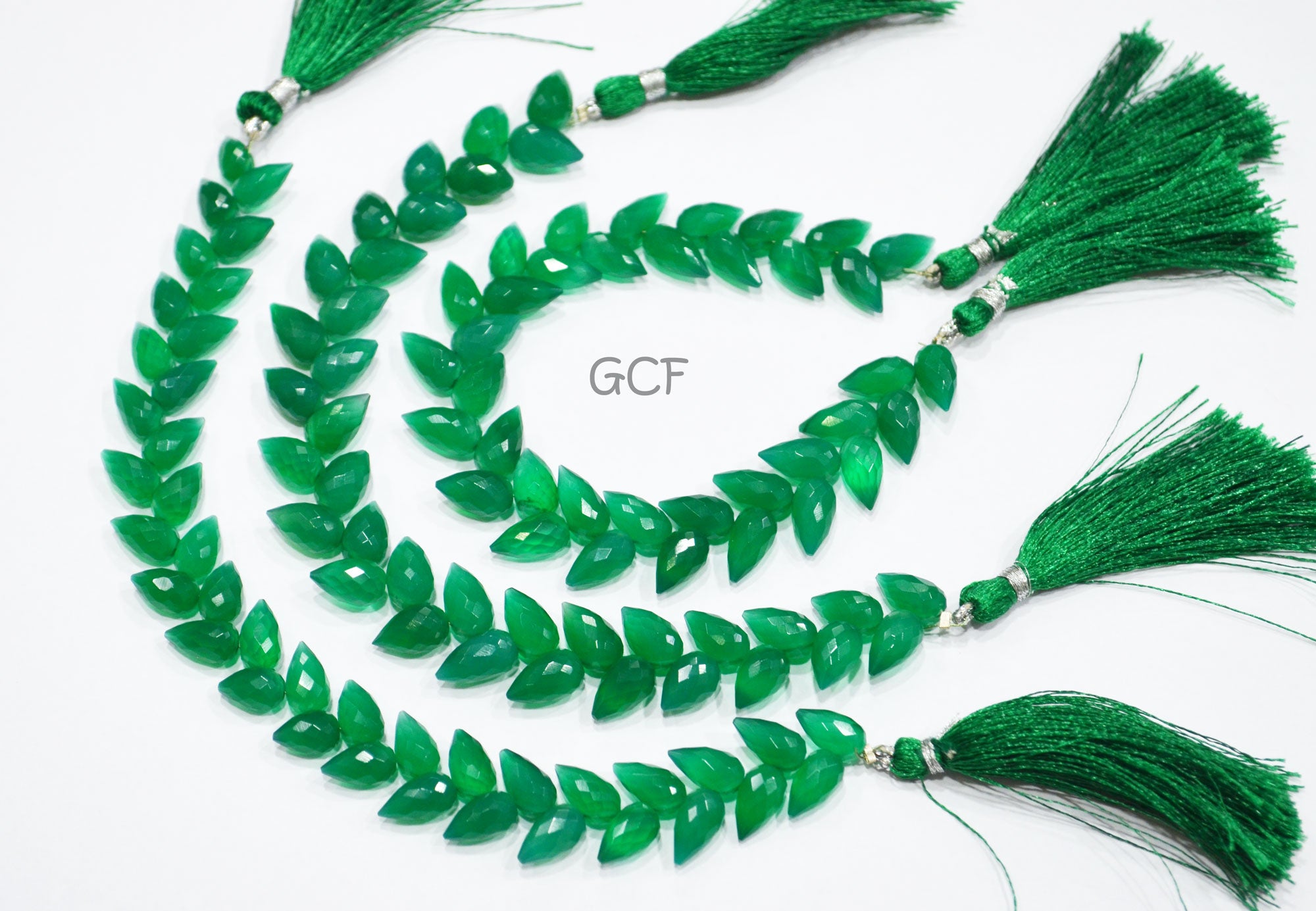 Green Onyx Diagonal Drill Tear Drops Shape Beads , Green Onyx Faceted Briolettes , Sold By Strand , 7.5 Inches , 6.50x10 - 6.50x11 mm ,31245