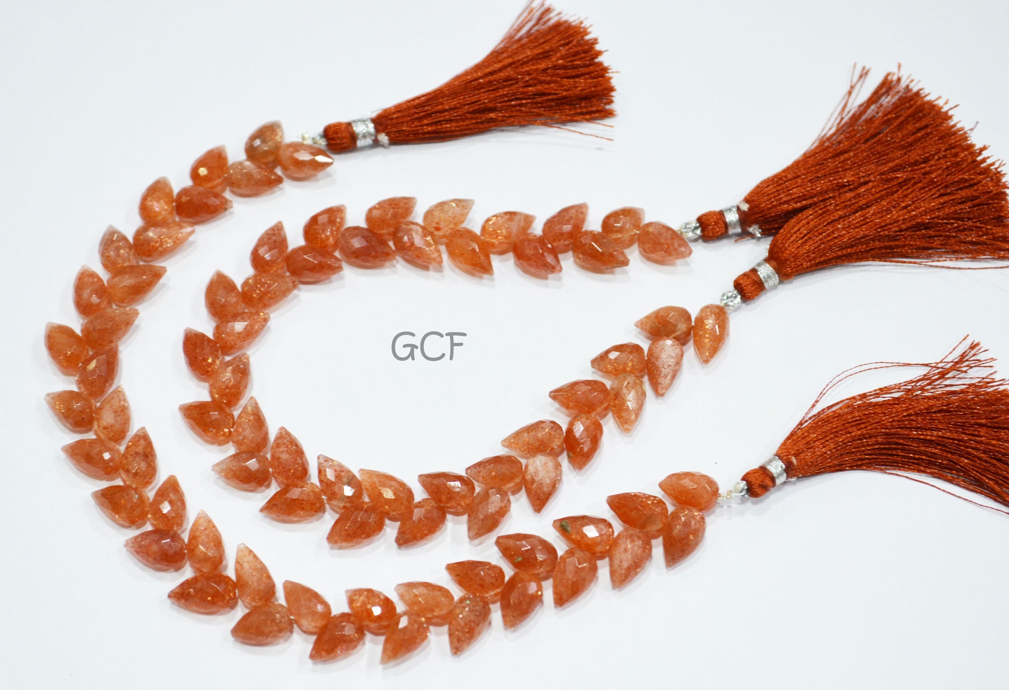 Sunstone Diagonal Drill Tear Drops Shape Beads , Sunstone Faceted Tear Drops Briolettes , Sold By Strand , 7.5 Inches , 6x9 - 6x10 mm ,31251