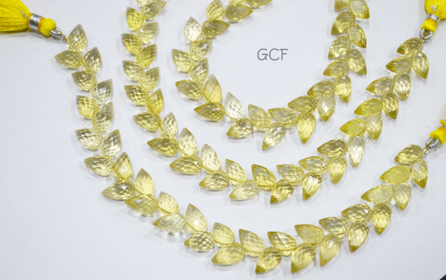 Lemon Quartz Diagonal Drill Tear Drops Shape Beads ,Lemon Quartz Faceted Briolettes ,Sold By Strand ,7.5 Inches , 6.5x9.5 - 6.5x11 mm ,31253