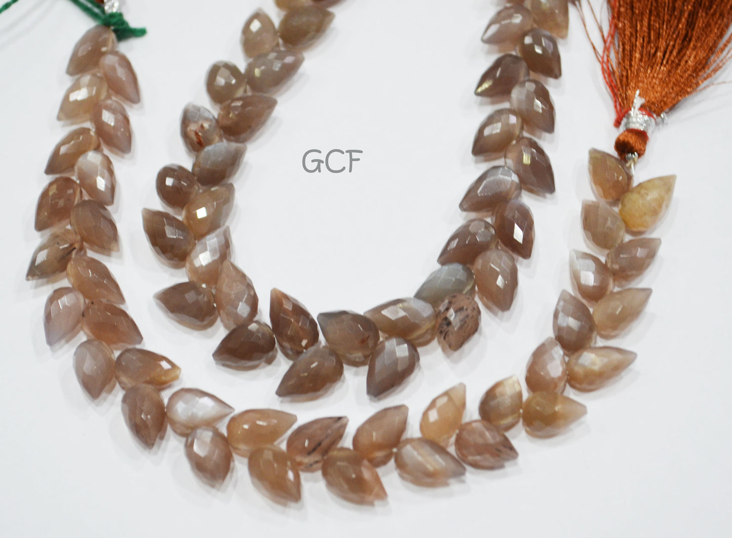 Chocolate Moonstone Diagonal Drill Tear Drops Beads ,Chocolate Moonstone Faceted Briolettes,Sold By Strand ,7.5 Inches ,6.5x9-7x10 mm ,31257