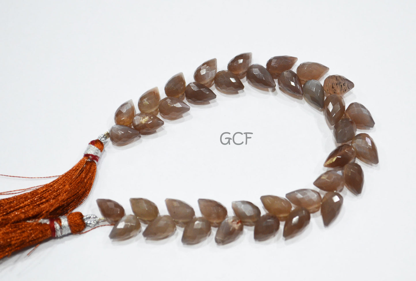 Chocolate Moonstone Diagonal Drill Tear Drops Beads ,Chocolate Moonstone Faceted Briolettes,Sold By Strand ,7.5 Inches ,6.5x9-7x10 mm ,31257