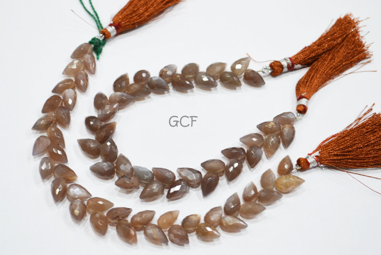 Chocolate Moonstone Diagonal Drill Tear Drops Beads ,Chocolate Moonstone Faceted Briolettes,Sold By Strand ,7.5 Inches ,6.5x9-7x10 mm ,31257