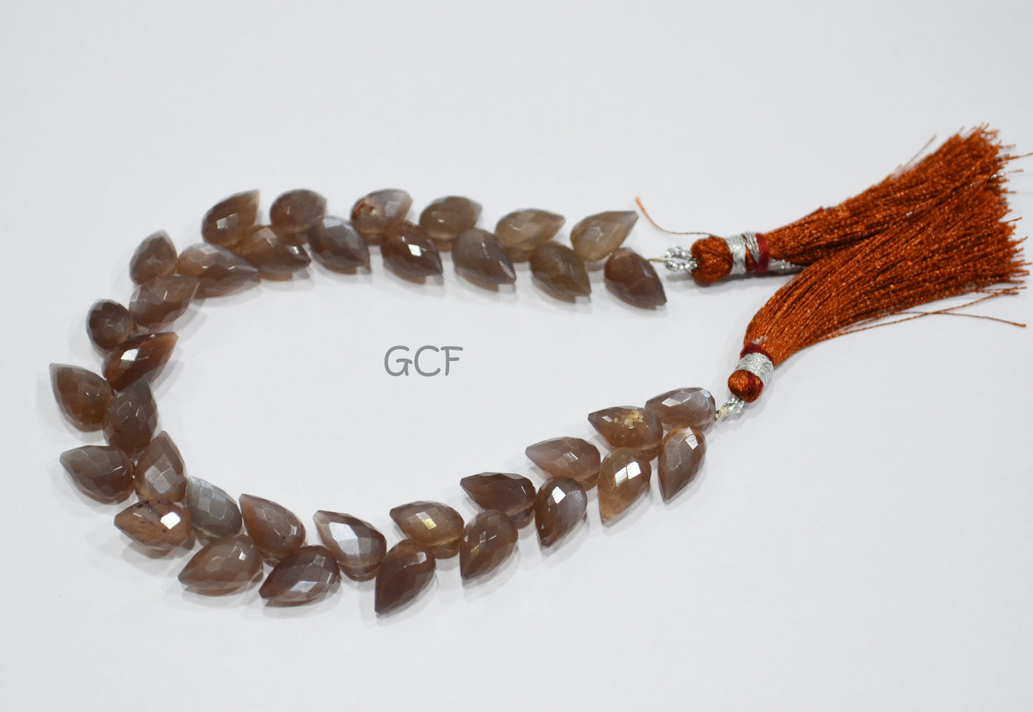 Chocolate Moonstone Diagonal Drill Tear Drops Beads ,Chocolate Moonstone Faceted Briolettes,Sold By Strand ,7.5 Inches ,6.5x9-7x10 mm ,31257