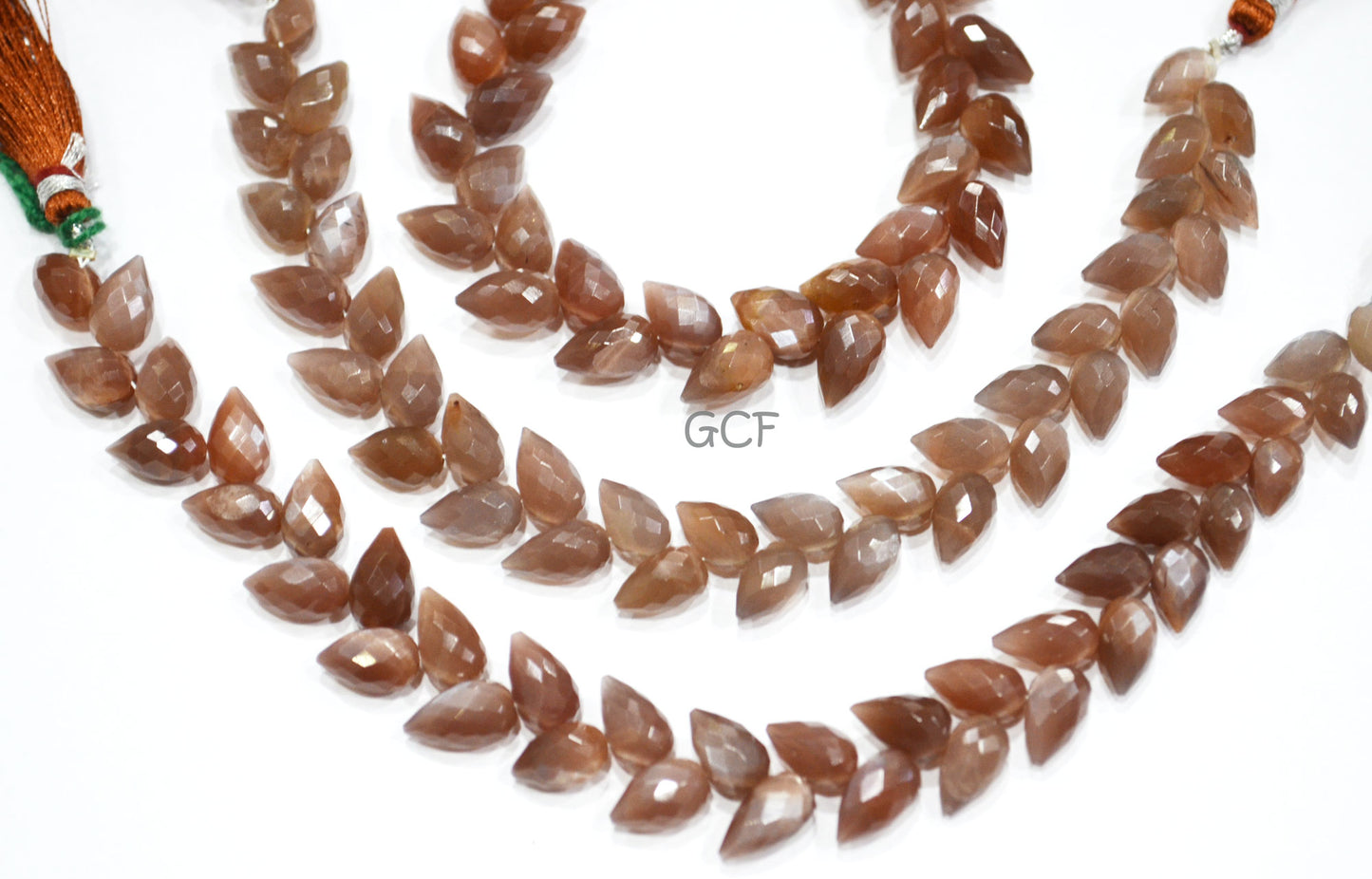 Chocolate Moonstone Diagonal Drill Tear Drops Beads , Chocolate Moonstone Faceted Briolettes ,Sold By Strand ,7.5 Inches ,6x9-6x10 mm ,31258