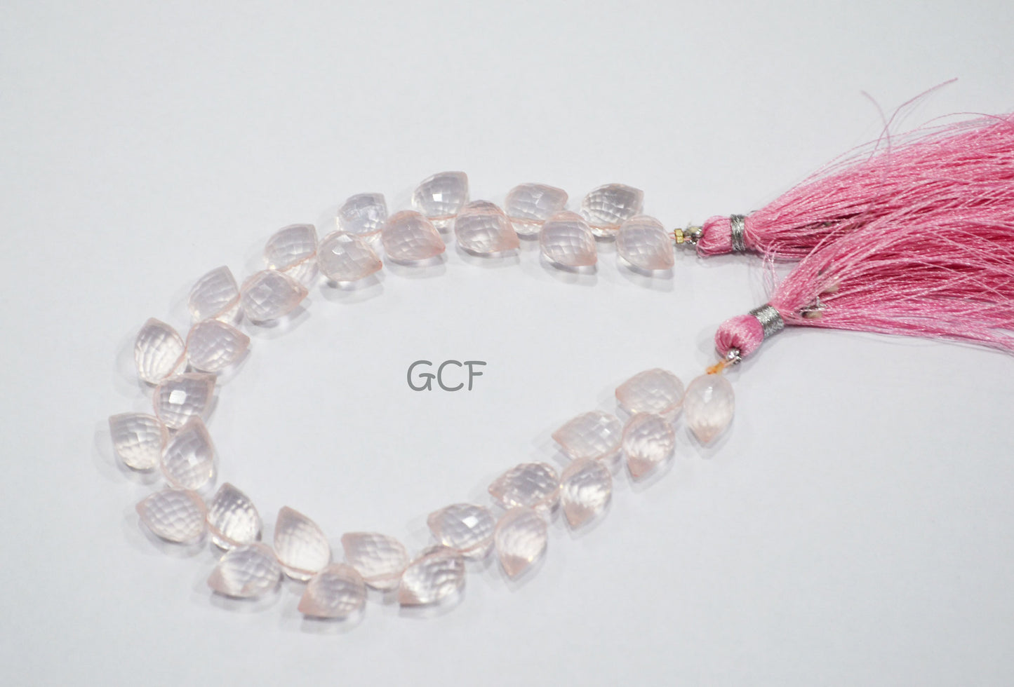 Rose Quartz Diagonal Drill Tear Drops Shape Beads , Rose Quartz Faceted Briolettes , Sold By Strand , 7.5 Inches , 7.5x9 - 8x10 mm , 31261