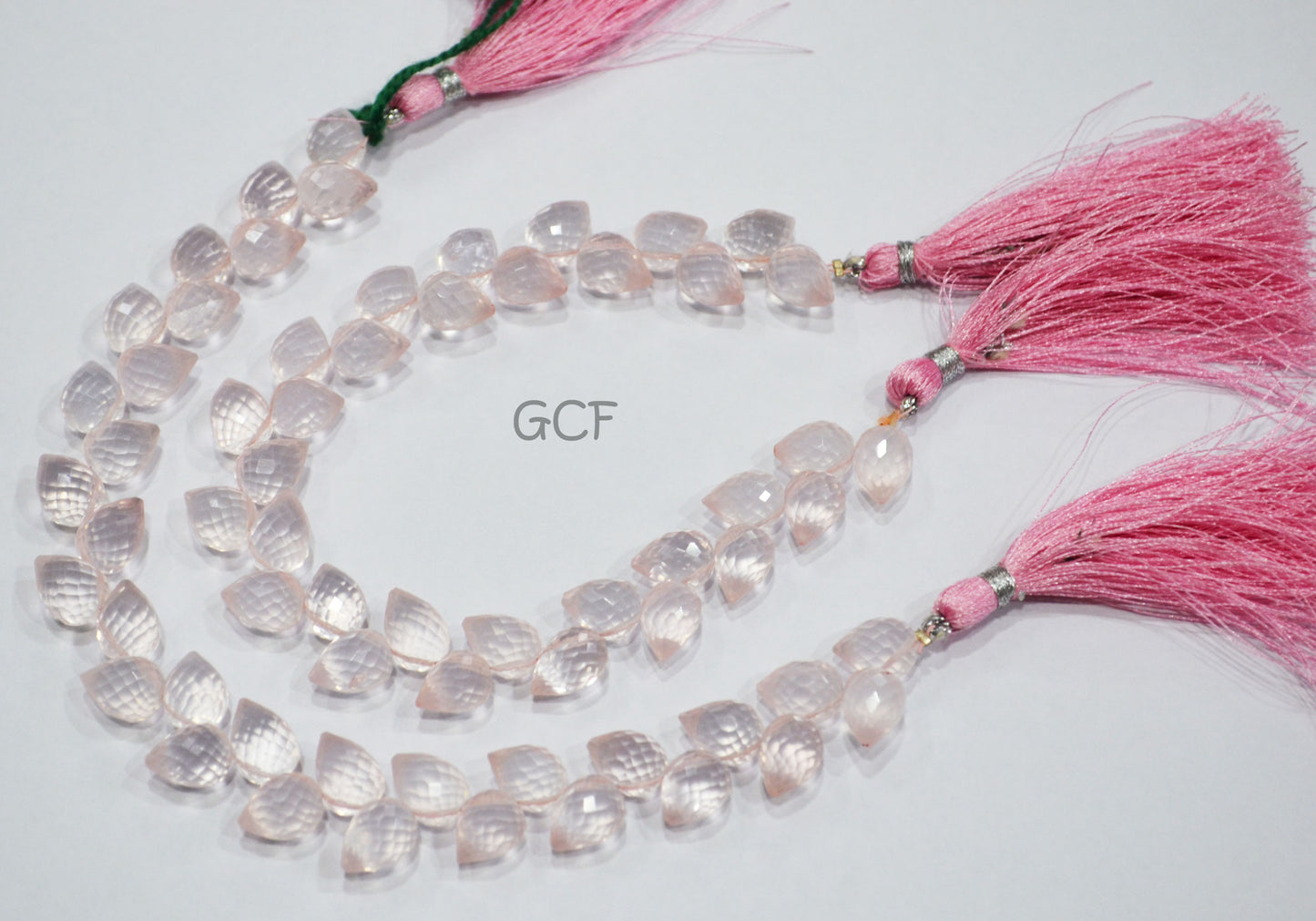 Rose Quartz Diagonal Drill Tear Drops Shape Beads , Rose Quartz Faceted Briolettes , Sold By Strand , 7.5 Inches , 7.5x9 - 8x10 mm , 31261