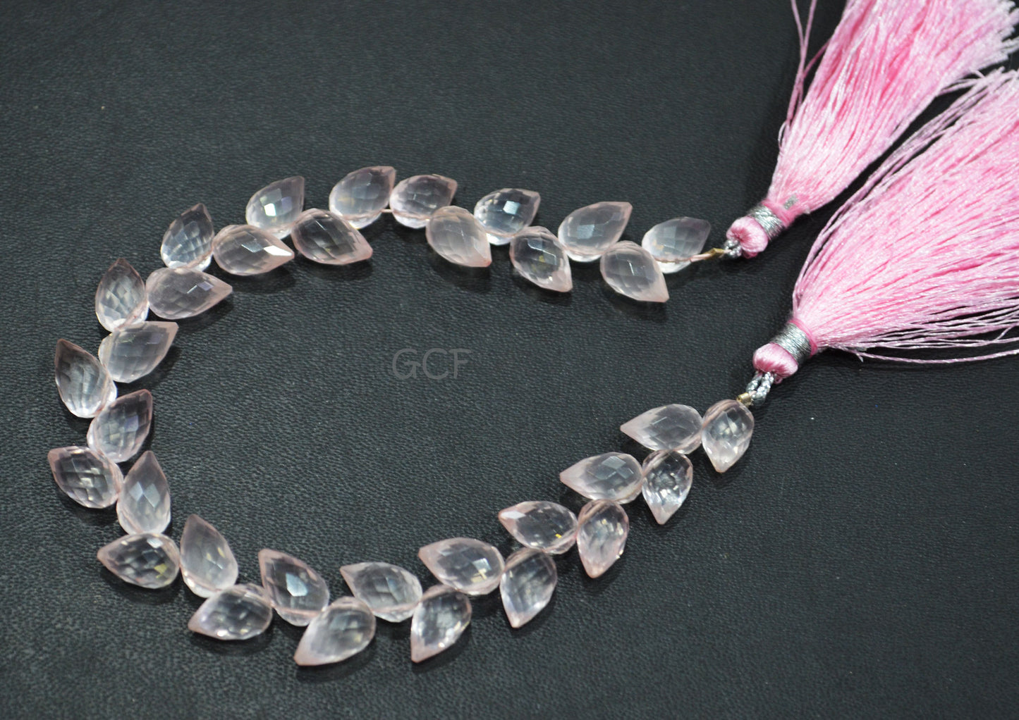 Rose Quartz Diagonal Drill Tear Drops Shape Beads , Rose Quartz Faceted Briolettes , Sold By Strand , 7.5 Inches , 6x9.5 - 6.5x10 mm , 31262