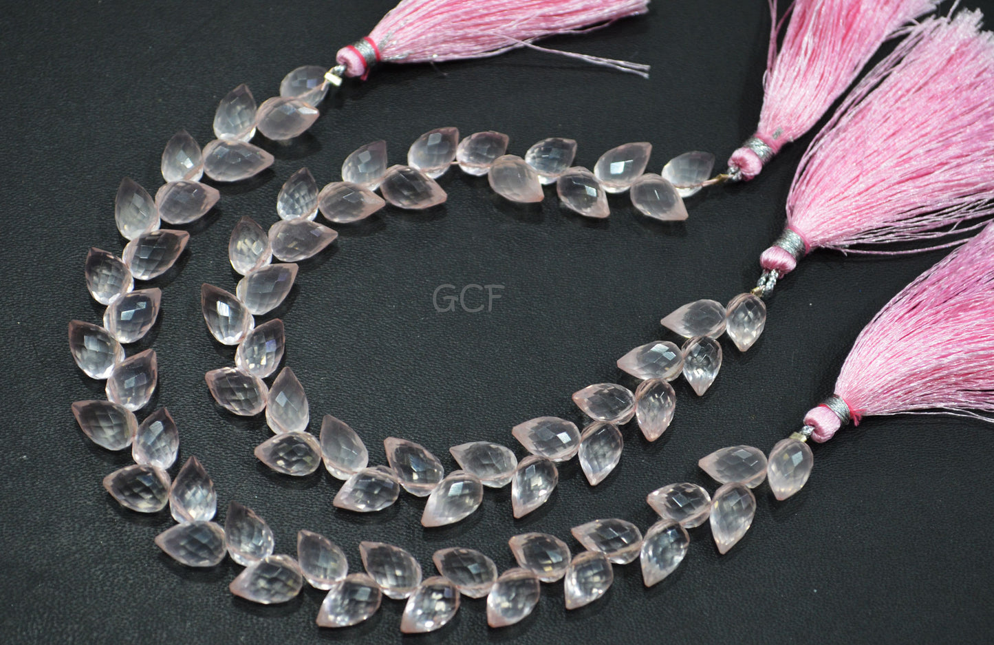 Rose Quartz Diagonal Drill Tear Drops Shape Beads , Rose Quartz Faceted Briolettes , Sold By Strand , 7.5 Inches , 6x9.5 - 6.5x10 mm , 31262
