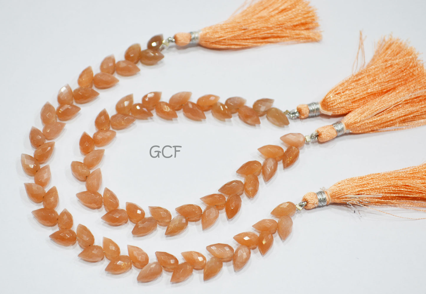 Peach Moonstone Diagonal Drill Tear Drops Beads , Peach Moonstone Faceted Briolettes , Sold By Strand , 7.5 Inches , 5x8 - 5.5x9 mm , 31264