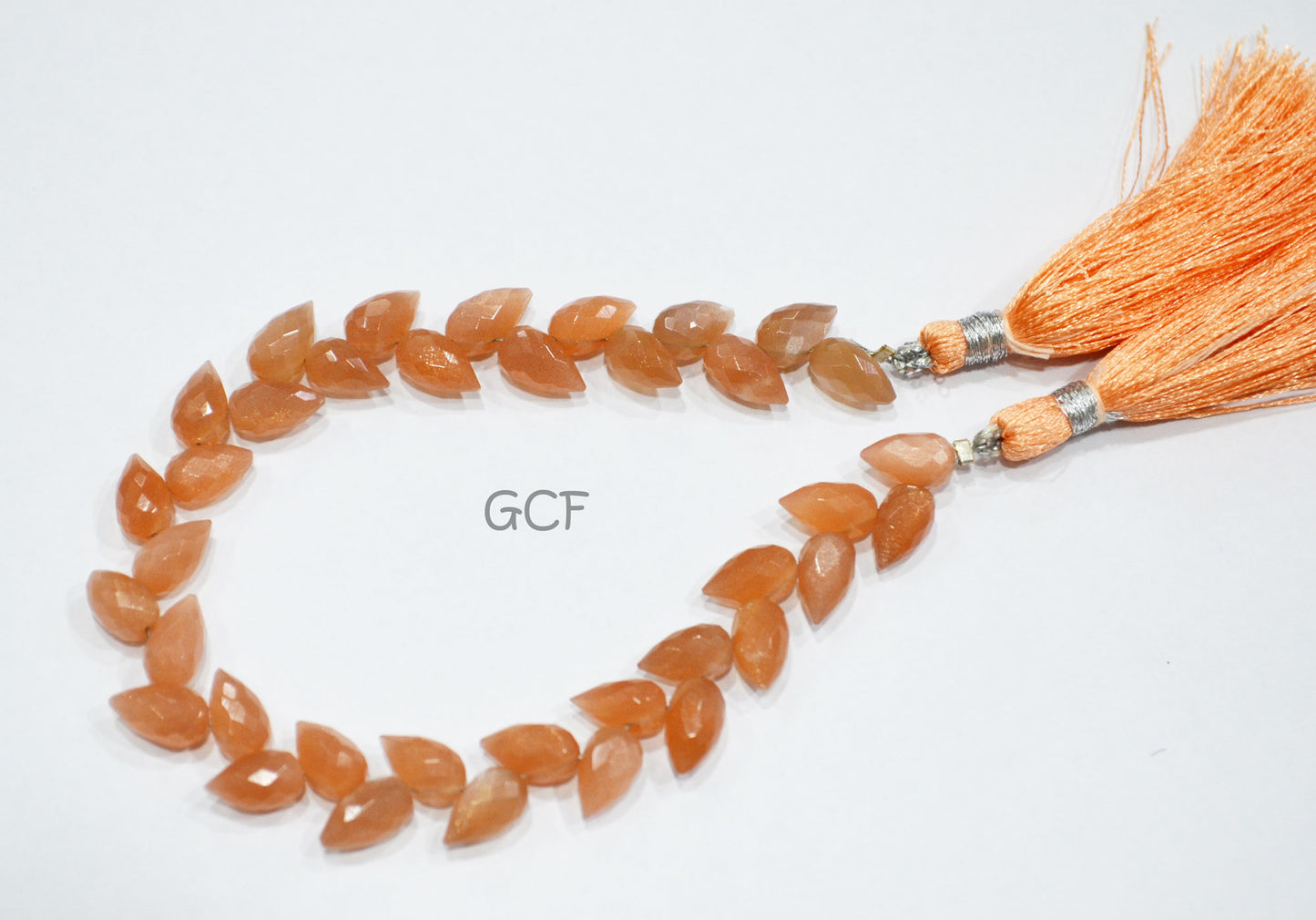Peach Moonstone Diagonal Drill Tear Drops Beads , Peach Moonstone Faceted Briolettes , Sold By Strand , 7.5 Inches , 5x8 - 5.5x9 mm , 31264