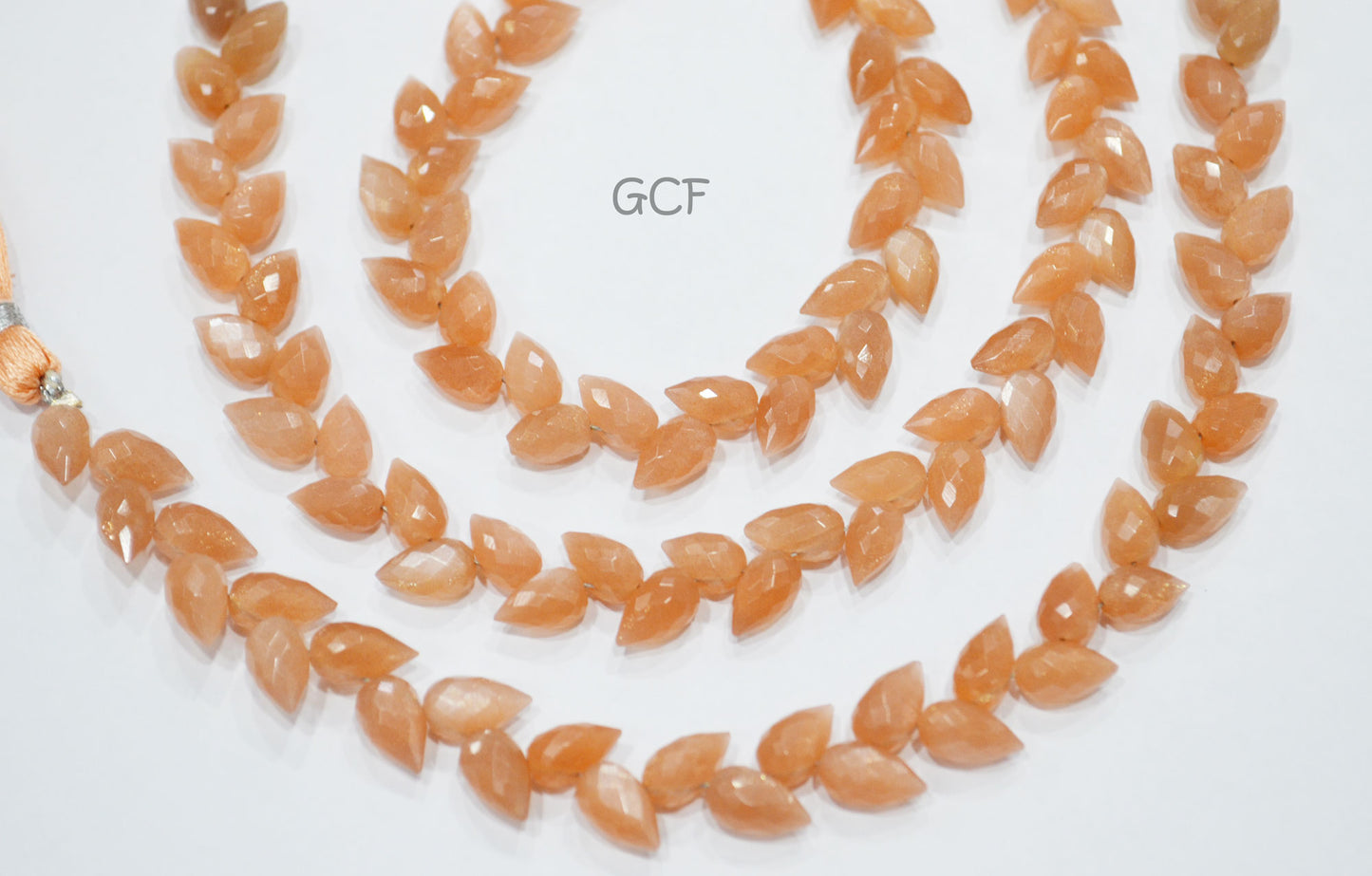 Peach Moonstone Diagonal Drill Tear Drops Beads , Peach Moonstone Faceted Briolettes , Sold By Strand , 7.5 Inches , 5x8 - 5.5x9 mm , 31264