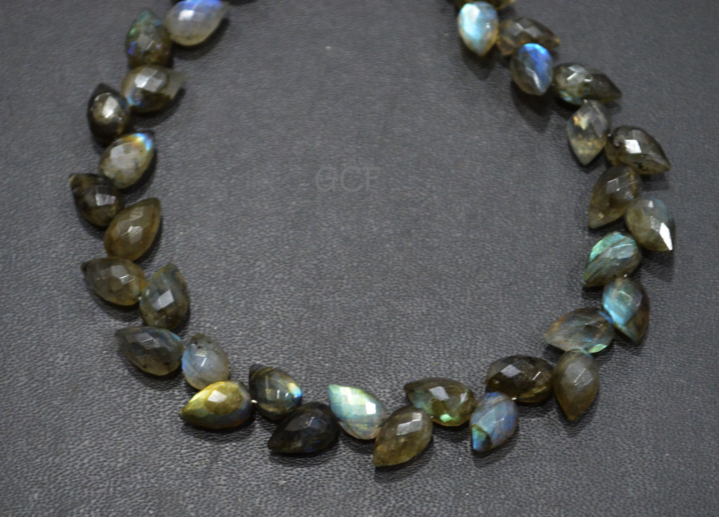 Labradorite Diagonal Drill Tear Drops Shape Beads , Labradorite Faceted Briolettes , 7.5 Inches , 6x9 mm , 31267