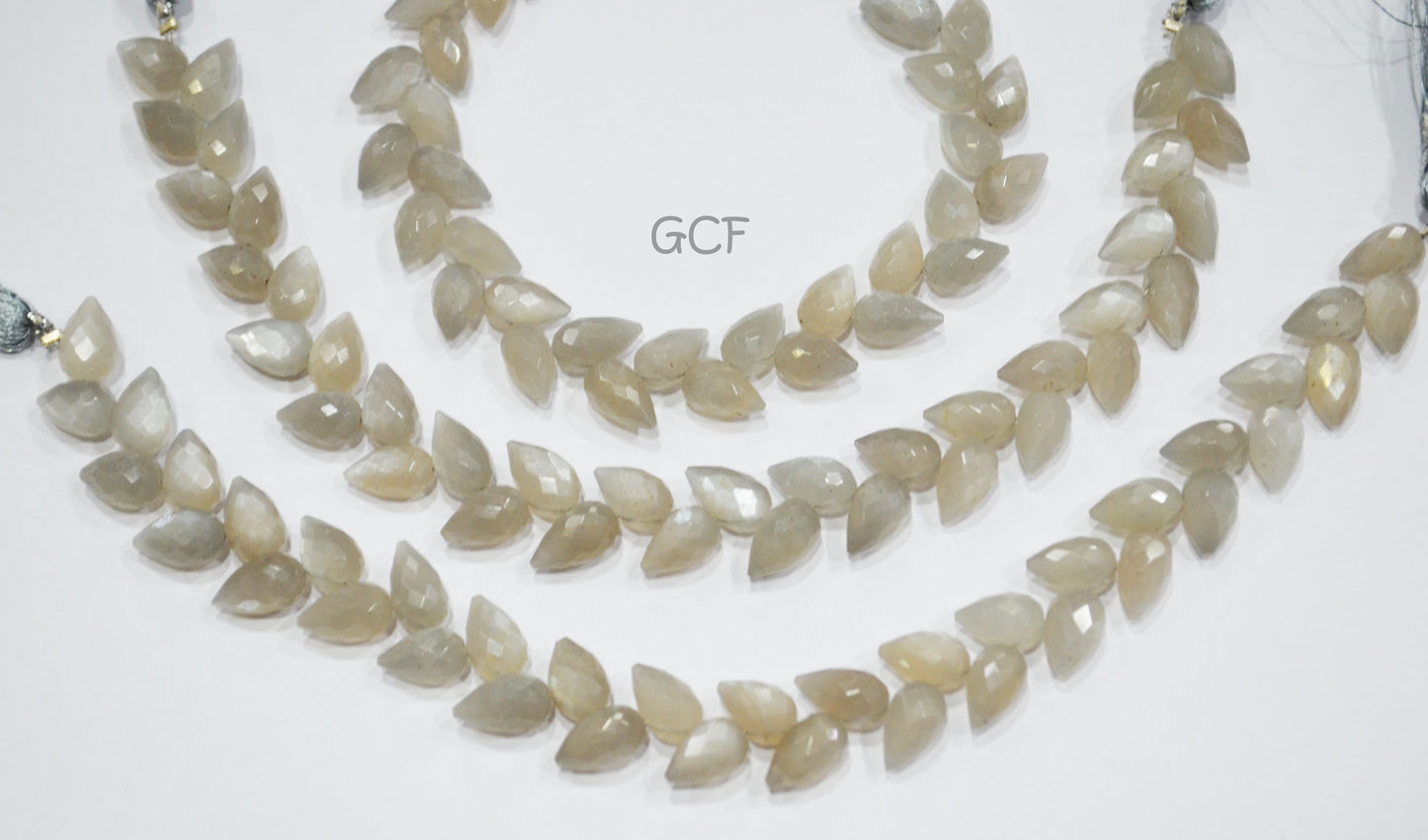 Gray Moonstone Diagonal Drill Tear Drops Shape Beads ,Gray Moonstone Faceted Briolettes ,Sold By Strand ,7.5 Inches , 5.5x9 - 6x10 mm ,31270