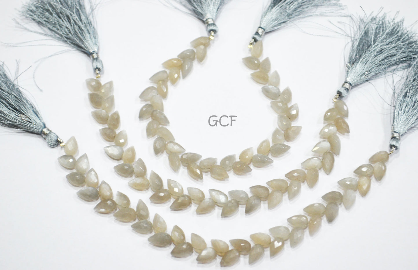 Gray Moonstone Diagonal Drill Tear Drops Shape Beads ,Gray Moonstone Faceted Briolettes ,Sold By Strand ,7.5 Inches , 5.5x9 - 6x10 mm ,31270
