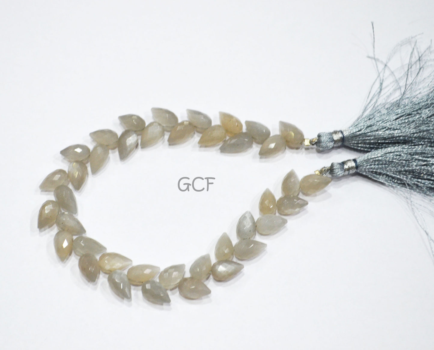 Gray Moonstone Diagonal Drill Tear Drops Shape Beads ,Gray Moonstone Faceted Briolettes ,Sold By Strand ,7.5 Inches , 5.5x9 - 6x10 mm ,31270