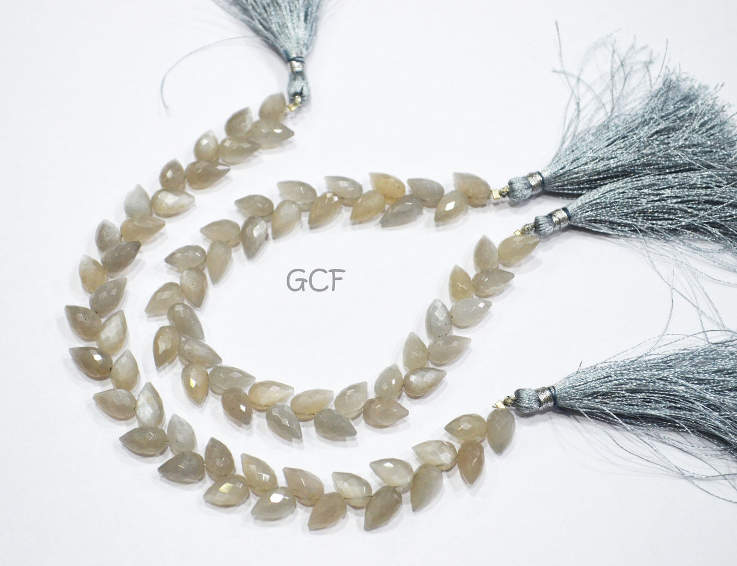 Gray Moonstone Diagonal Drill Tear Drops Shape Beads ,Gray Moonstone Faceted Briolettes ,Sold By Strand ,7.5 Inches , 5.5x9 - 6x10 mm ,31270