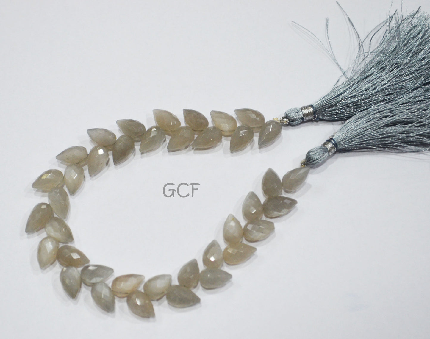 Gray Moonstone Diagonal Drill Tear Drops Shape Beads , Gray Moonstone Faceted Briolettes , Sold By Strand , 7.5 Inches , 7x10 mm , 31271