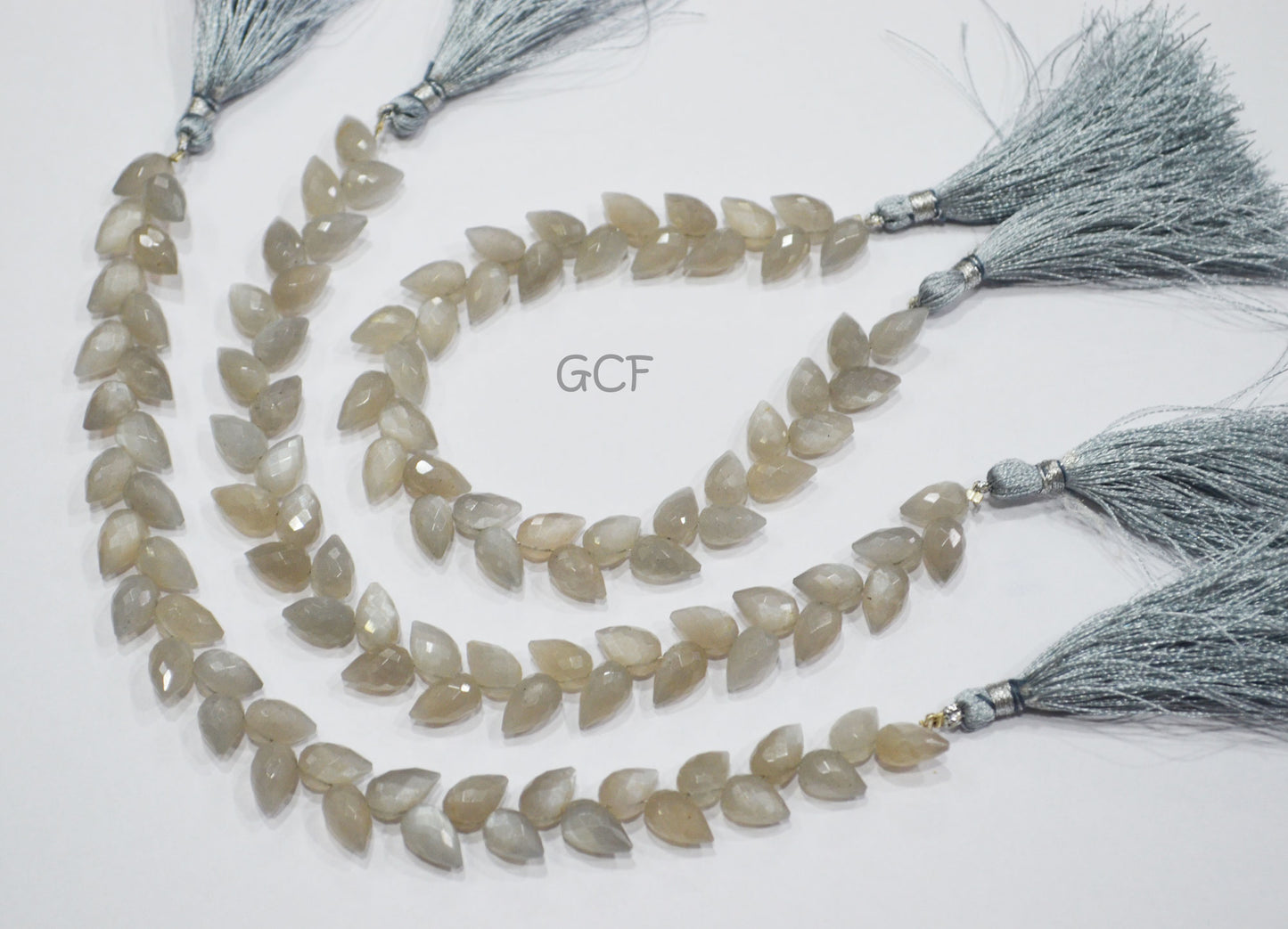 Gray Moonstone Diagonal Drill Tear Drops Shape Beads , Gray Moonstone Faceted Briolettes , Sold By Strand , 7.5 Inches , 7x10 mm , 31271