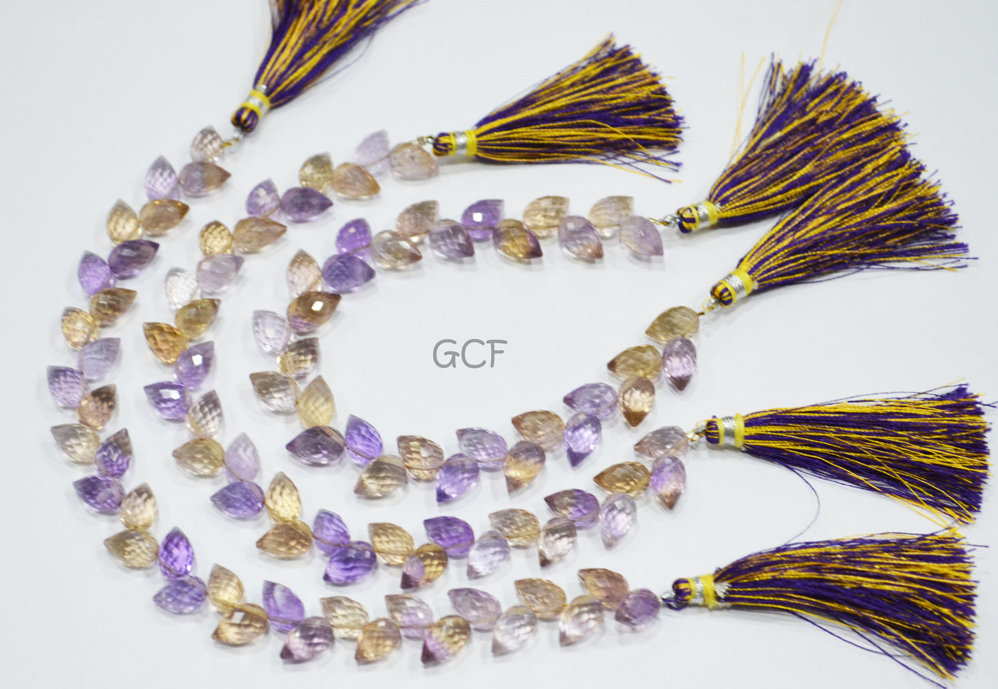 Ametrine Diagonal Drill Tear Drops Shape Beads , Ametrine Faceted Briolettes , Sold By Strand , 7.5 Inches , 6x9 - 6.5x10 mm , 31273