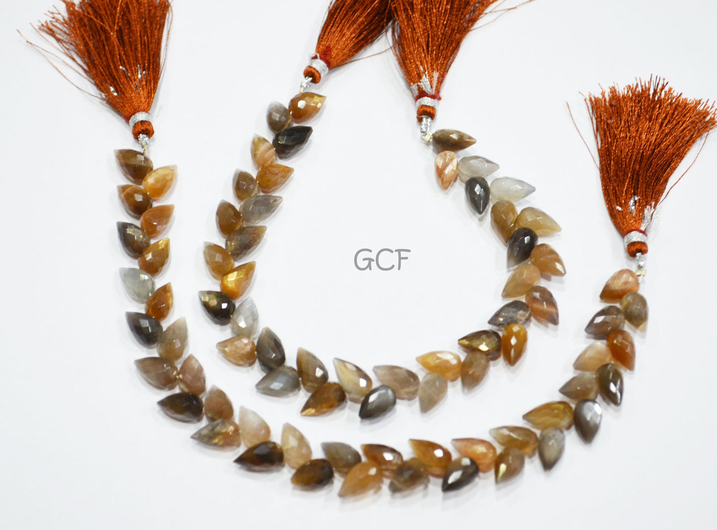 Golden Shine Moonstone Diagonal Drill Tear Drops Shape Beads , Golden Shine Moonstone Faceted Briolettes , 7.5 Inches , 6x9-6.5x11 mm ,31275