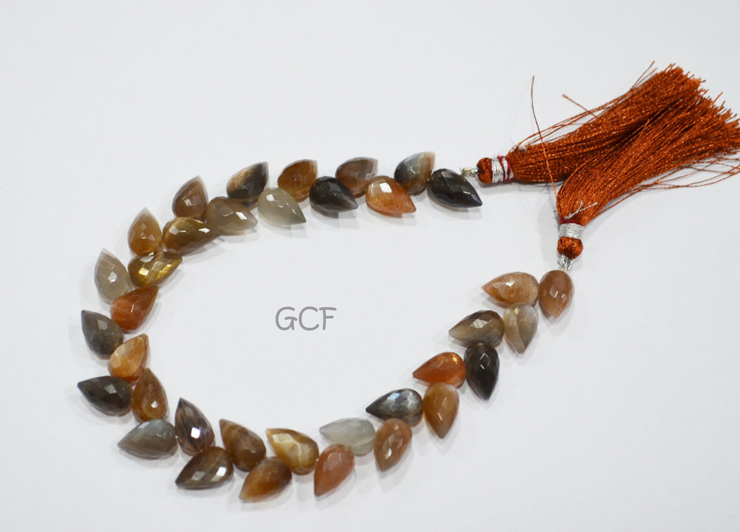 Golden Shine Moonstone Diagonal Drill Tear Drops Shape Beads , Golden Shine Moonstone Faceted Briolettes , 7.5 Inches , 7x10-7x11 mm , 31276