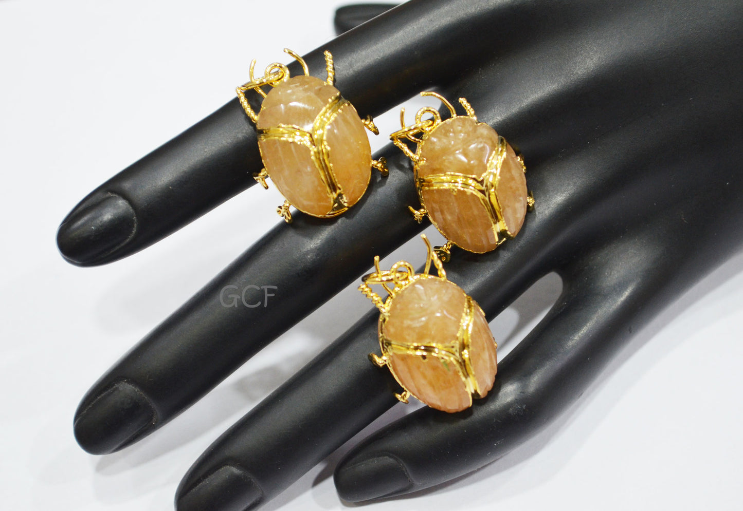 Yellow Aventurine Electroplated Beetle Pendant , Egyptian Scarab Yellow Aventurine Charm , Sold By Piece , 2.50 - 2.75 cm , 31349