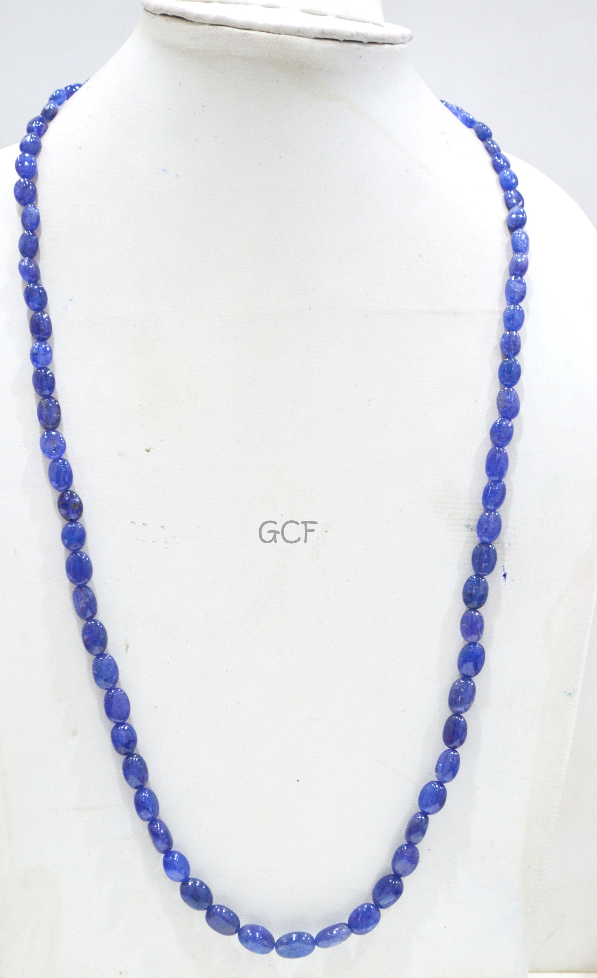 Tanzanite Smooth Oval Nuggets Shape Necklace , Tanzanite 1 Line Necklace 25 Inches Long With Adjustable Tussle , 5x7 - 8.5x12 mm , 31477