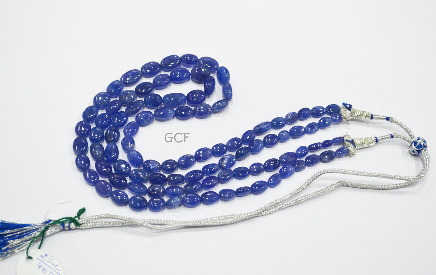 Tanzanite Smooth Oval Nuggets Shape Necklace , Tanzanite 2 Line Necklace 19 - 20 Inches Long With Adjustable Tussle , 6x7 - 9x14 mm , 31478
