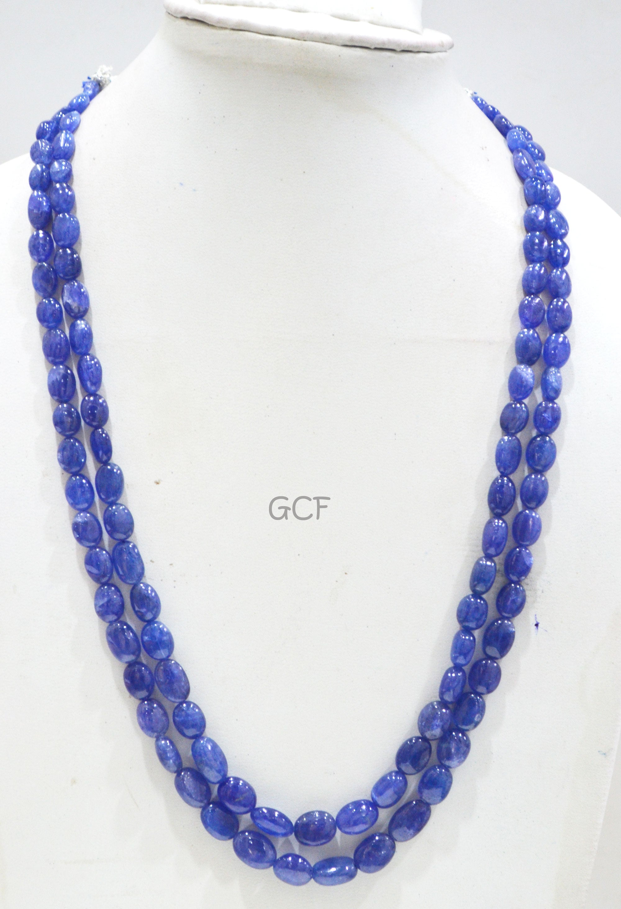 Tanzanite Smooth Oval Nuggets Shape Necklace , Tanzanite 2 Line Necklace 19 - 20 Inches Long With Adjustable Tussle , 6x7 - 9x14 mm , 31478
