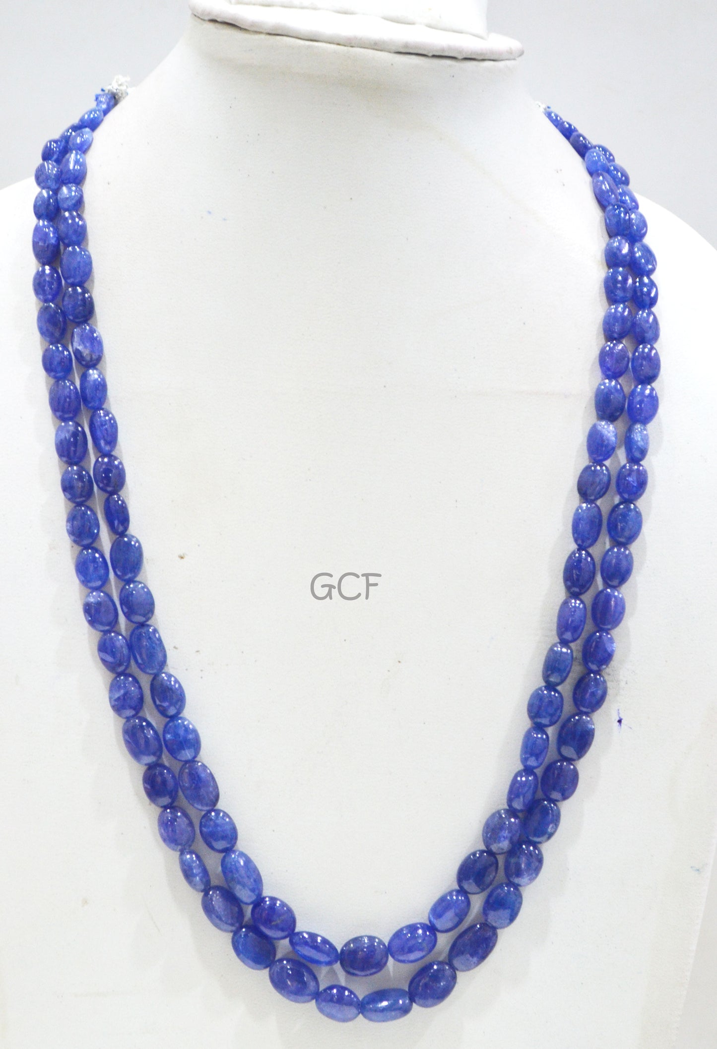 Tanzanite Smooth Oval Nuggets Shape Necklace , Tanzanite 2 Line Necklace 19 - 20 Inches Long With Adjustable Tussle , 6x7 - 9x14 mm , 31478