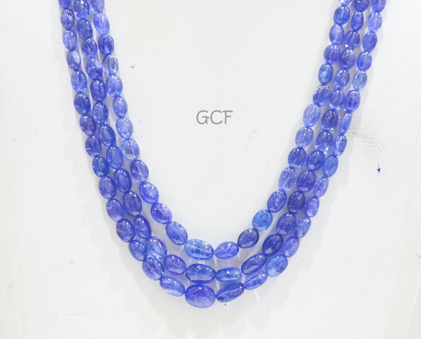 Tanzanite Smooth Oval Nuggets Shape Necklace,Tanzanite 3 Line Necklace 20 - 22 Inches Long With Adjustable Tussle ,5x6.5 - 10.5x13 mm ,31479