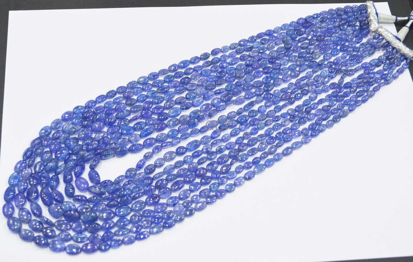Tanzanite Smooth Oval Nuggets Shape Necklace , Tanzanite 8 Line Necklace 19 - 26 Inches Long With Adjustable Tussle ,5x6 - 9x13 mm ,31480