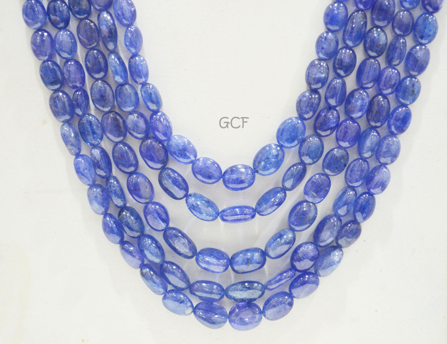 Tanzanite Smooth Oval Nuggets Shape Necklace , Tanzanite 5 Line Necklace 21 - 26 Inches Long With Adjustable Tussle ,4.5x5 - 10x13 mm ,31482