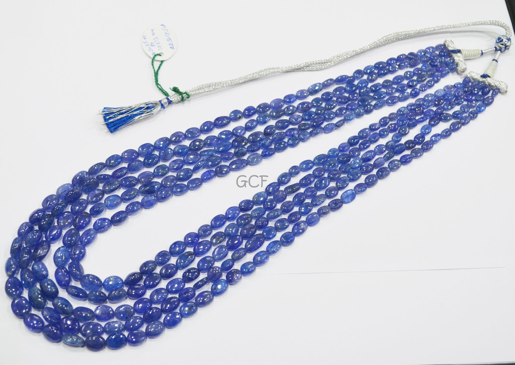 Tanzanite Smooth Oval Nuggets Shape Necklace , Tanzanite 5 Line Necklace 21 - 26 Inches Long With Adjustable Tussle ,4.5x5 - 10x13 mm ,31482