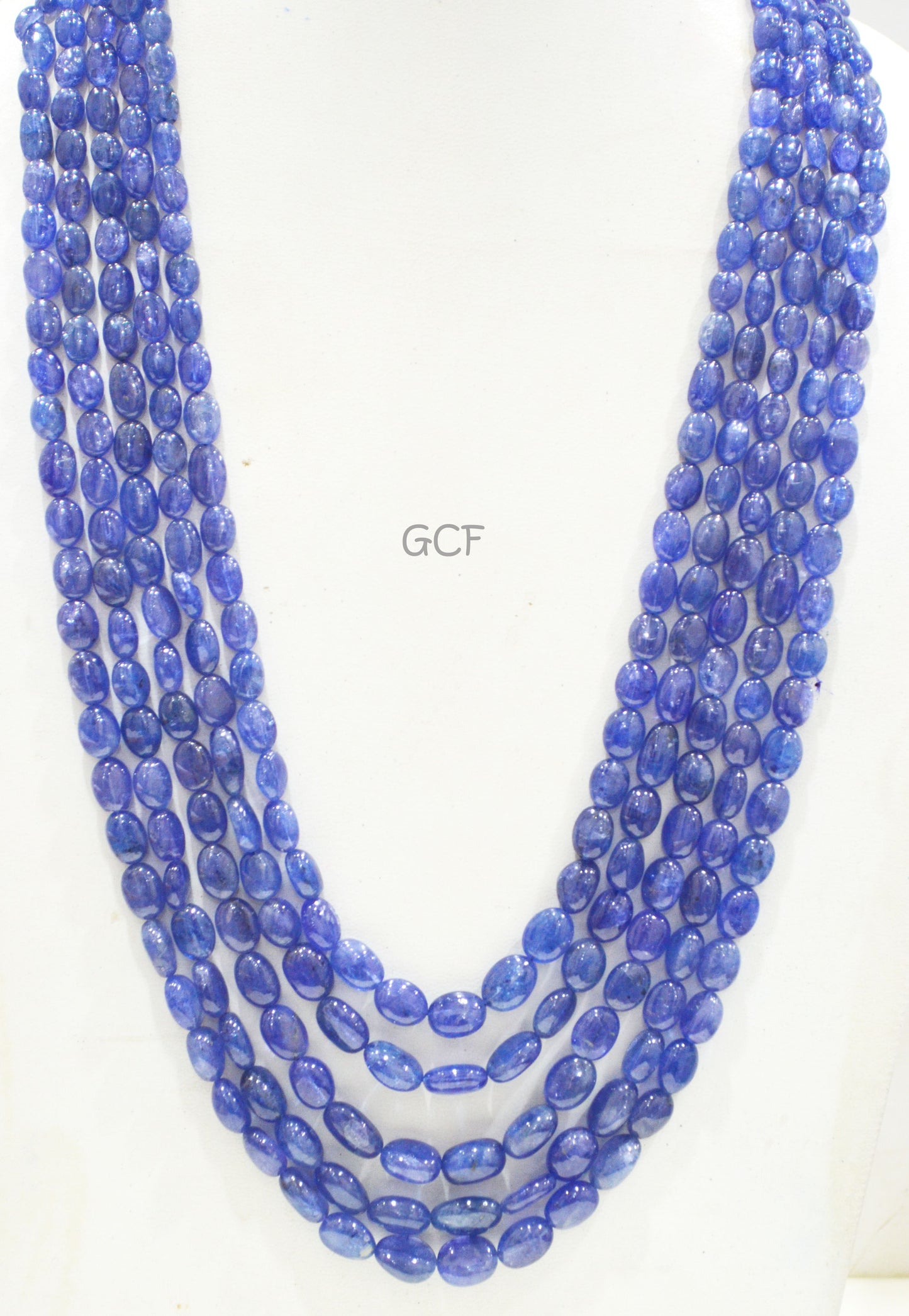 Tanzanite Smooth Oval Nuggets Shape Necklace , Tanzanite 5 Line Necklace 21 - 26 Inches Long With Adjustable Tussle ,4.5x5 - 10x13 mm ,31482