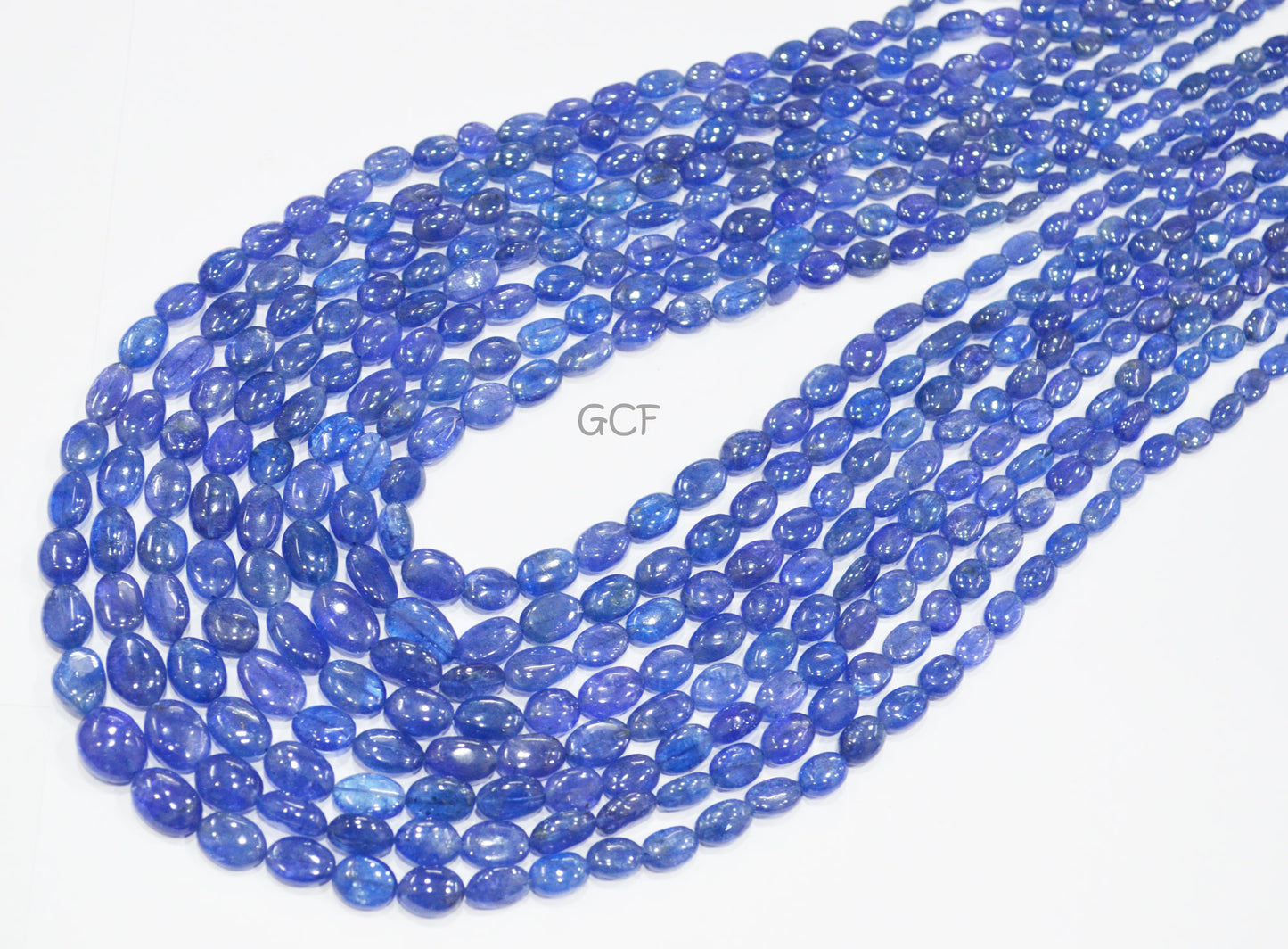 Tanzanite Smooth Oval Nuggets Shape Necklace , Tanzanite 8 Line Necklace 22 - 30 Inches Long With Adjustable Tussle ,4x6 - 11x14 mm ,31483