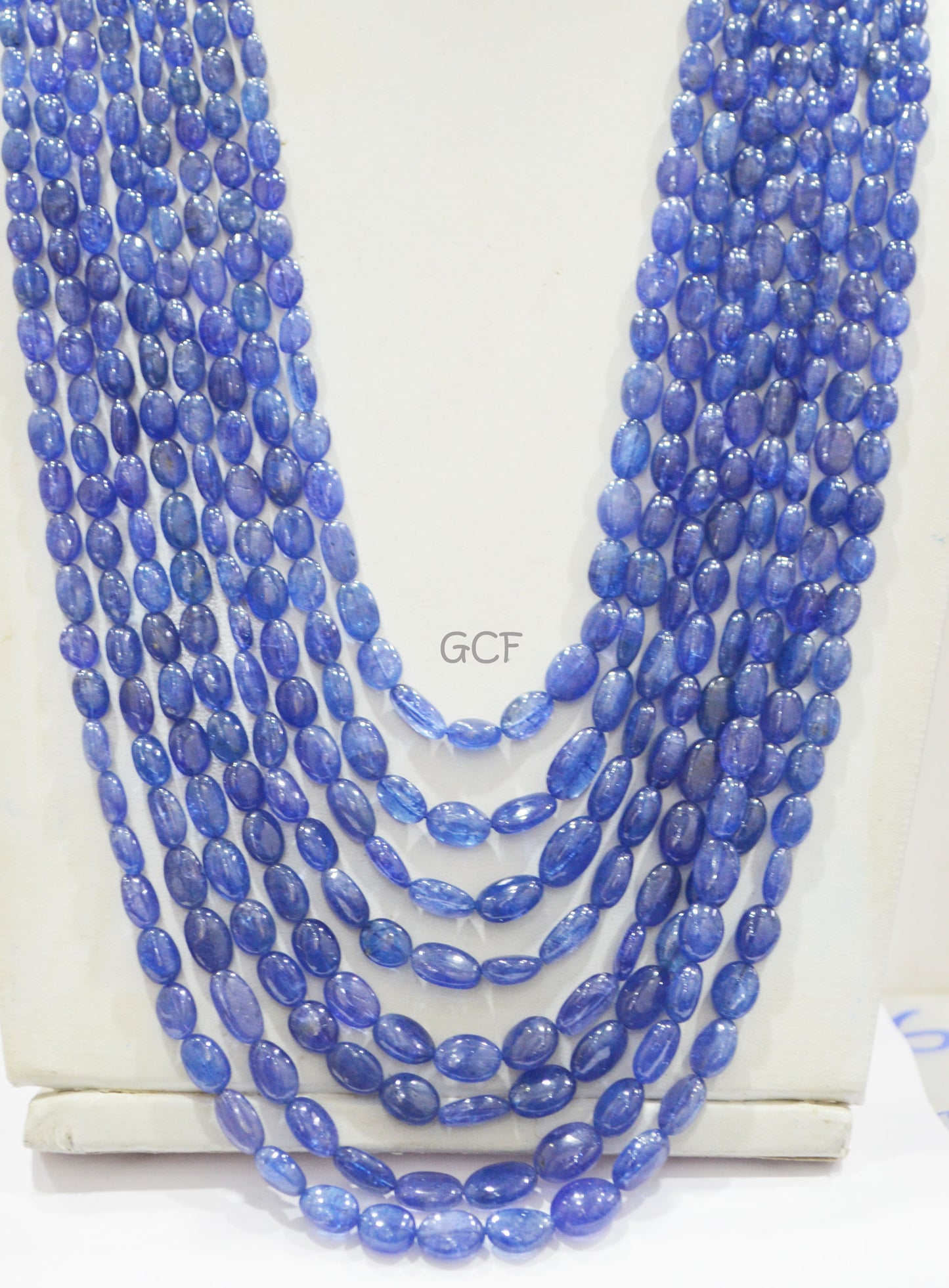 Tanzanite Smooth Oval Nuggets Shape Necklace , Tanzanite 8 Line Necklace 22 - 30 Inches Long With Adjustable Tussle ,4x6 - 11x14 mm ,31483