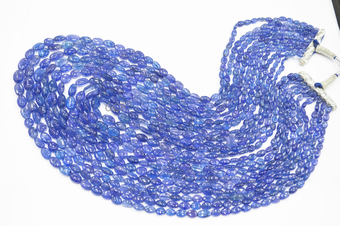 Tanzanite Smooth Oval Nuggets Shape Necklace ,Tanzanite 10 Line Necklace 20 - 30 Inches Long With Adjustable Tussle ,4.5x6 - 10x15 mm ,31484