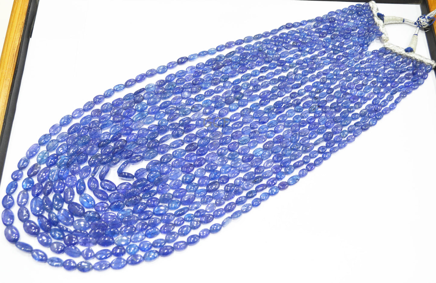Tanzanite Smooth Oval Nuggets Shape Necklace ,Tanzanite 10 Line Necklace 20 - 30 Inches Long With Adjustable Tussle ,4.5x6 - 10x15 mm ,31484