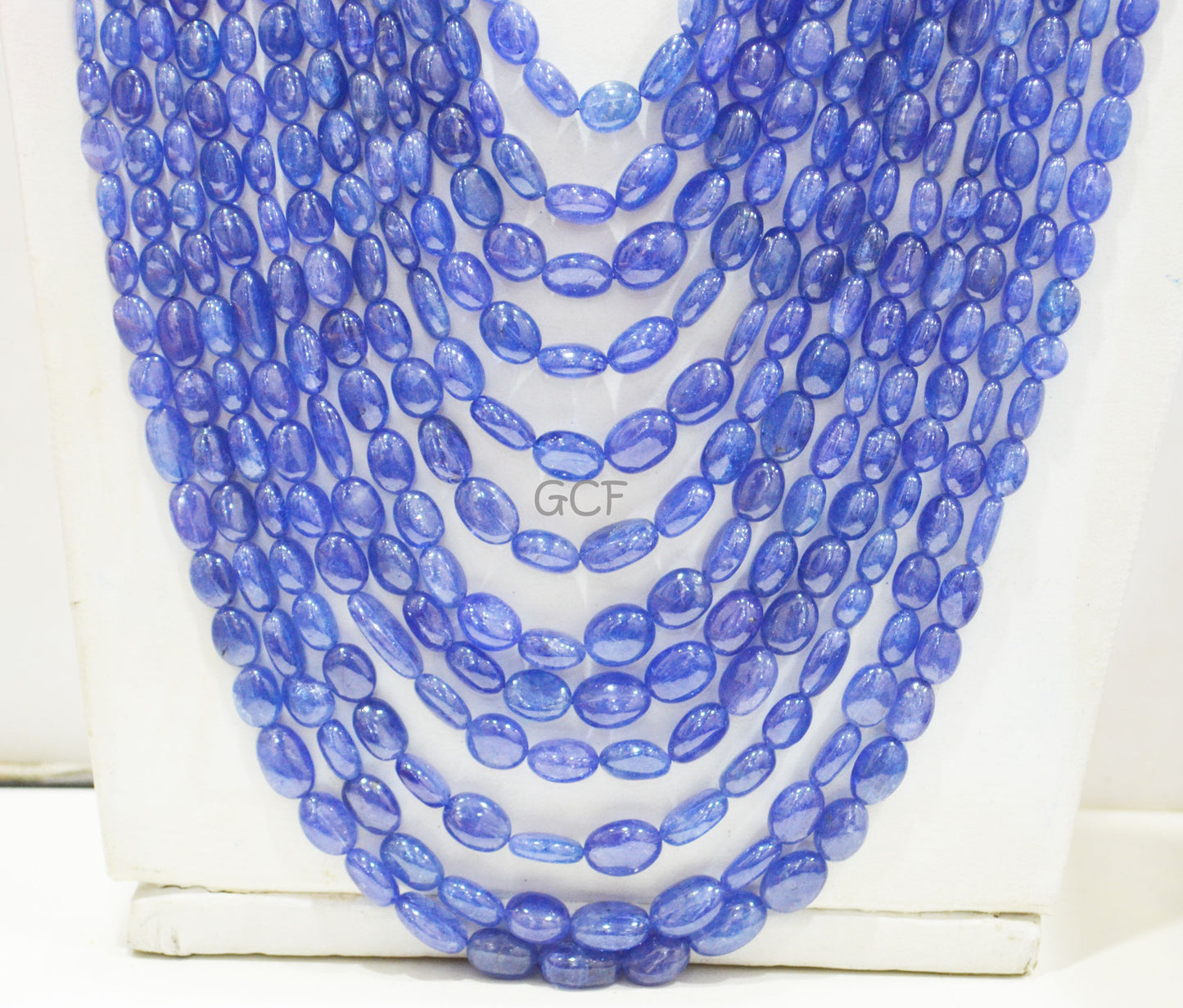 Tanzanite Smooth Oval Nuggets Shape Necklace , Tanzanite 12 Line Necklace 17 - 29 Inches Long With Adjustable Tussle ,4x6 - 9x14 mm ,31485