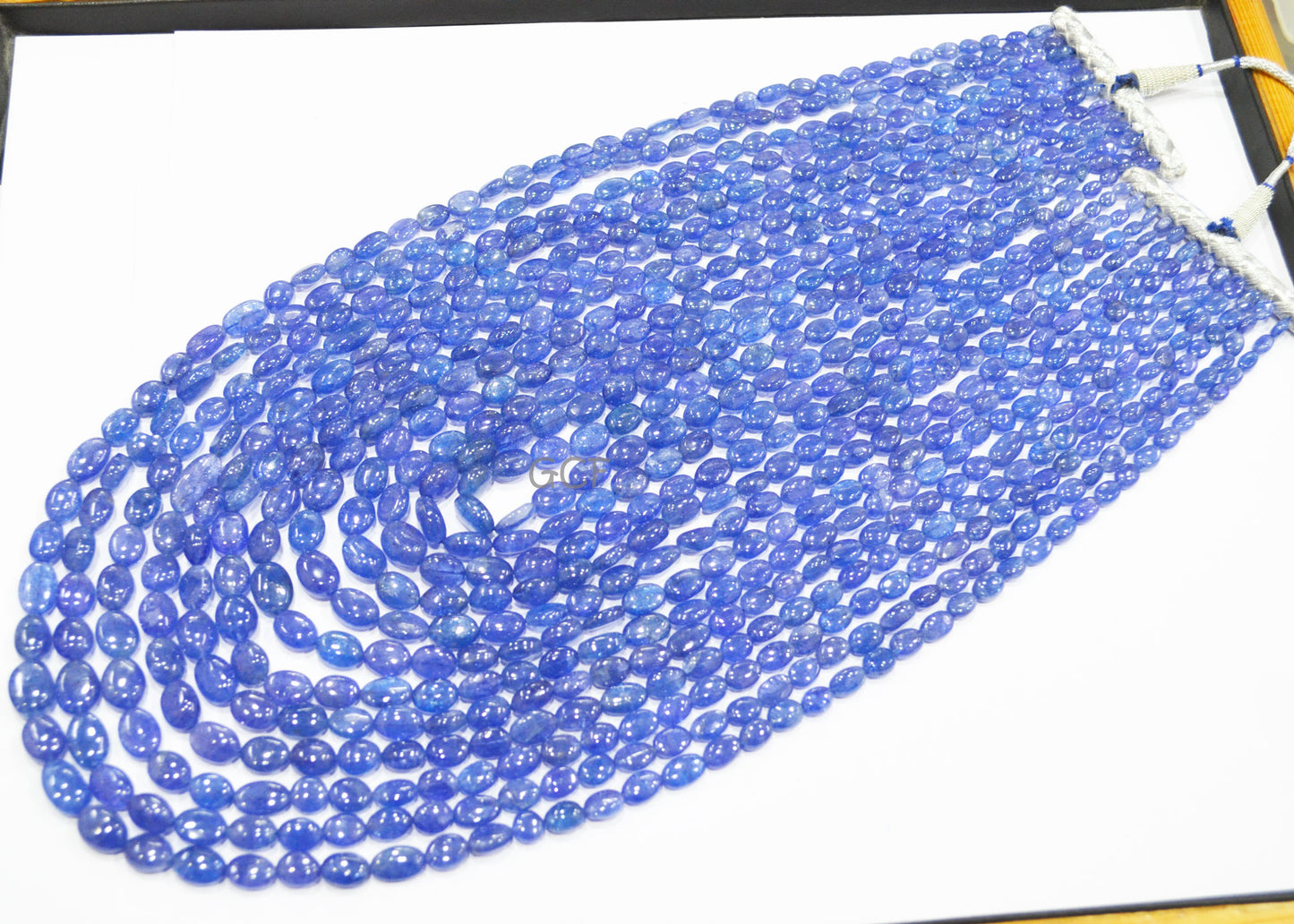 Tanzanite Smooth Oval Nuggets Shape Necklace , Tanzanite 12 Line Necklace 17 - 29 Inches Long With Adjustable Tussle ,4x6 - 9x14 mm ,31485