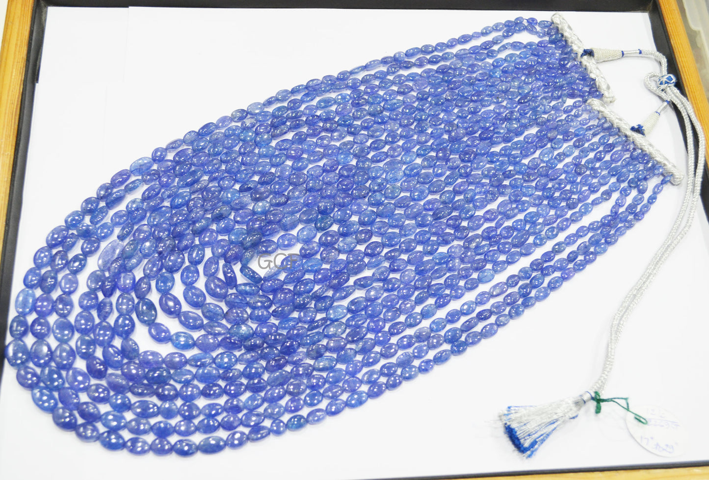 Tanzanite Smooth Oval Nuggets Shape Necklace , Tanzanite 12 Line Necklace 17 - 29 Inches Long With Adjustable Tussle ,4x6 - 9x14 mm ,31485
