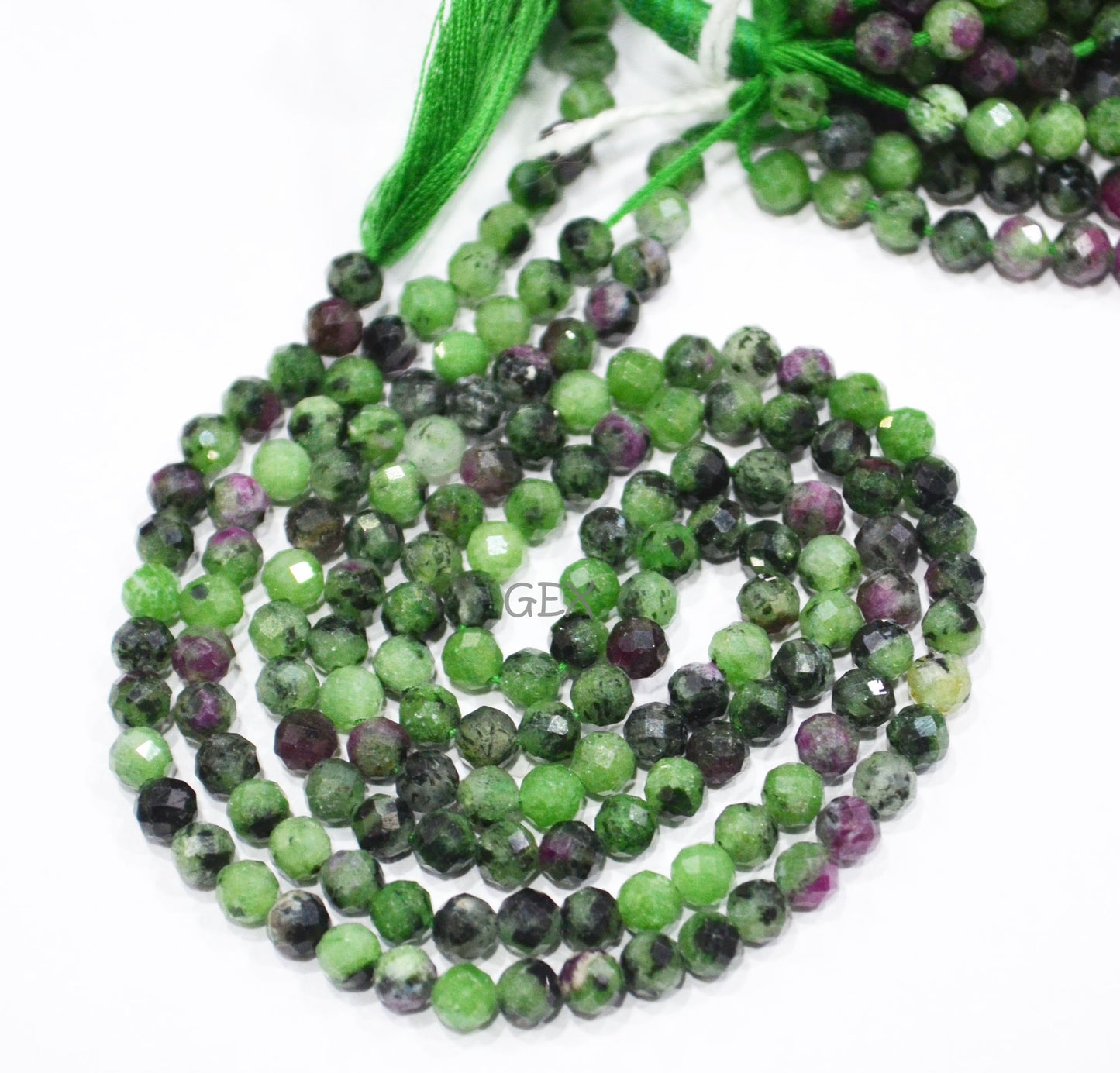 Ruby Zoisite Faceted Round Shape Beads , Ruby Zoisite Faceted Beads , Sold By Strand , 12.50 Inches , 4.25 mm , 31852